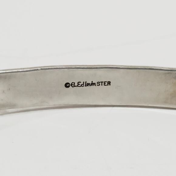Ed Levin Signature Sterling Silver 925  Slide Bangle Bracelet 7" - Picture 5 of 6